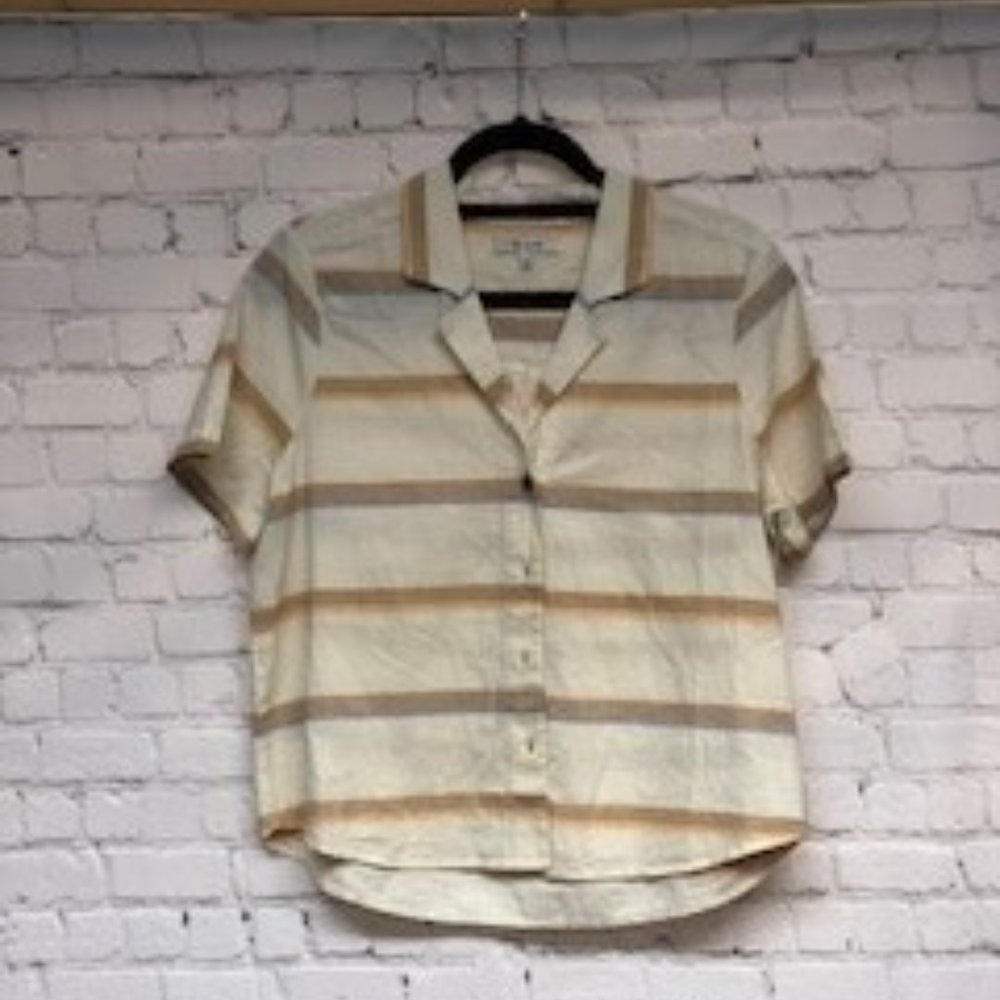 Madewell button down stripe top crop